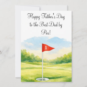 Watercolor Golf Best Dad by Par zum Vatertag Einladung