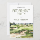 Watercolor Golf Course Photo Retirement Party Einladung (Vorderseite)
