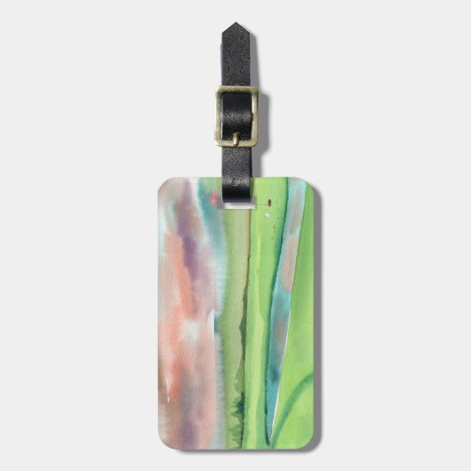 Watercolor Golf Gepäckanhänger (Vorderseite vertikal)