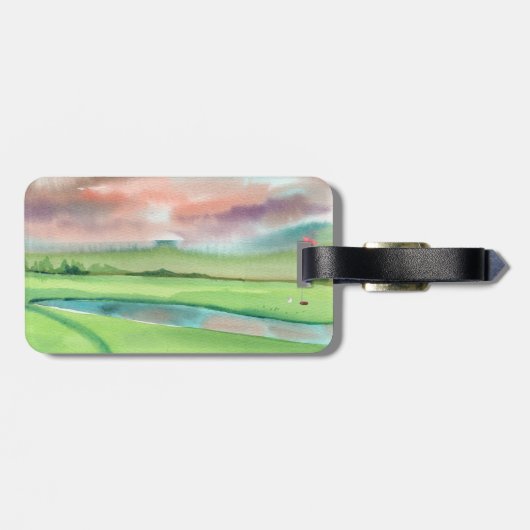 Watercolor Golf Gepäckanhänger (Rückseite horizontal)