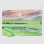 Watercolor Golf Golfhandtuch (Horizontal)