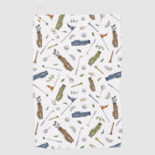 Watercolor Golf Pattern Golf Towel | Golf Gift Golfhandtuch (Vorderseite)