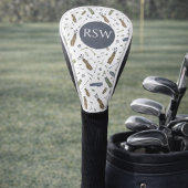 Watercolor Golf Pattern Monogram Headcover