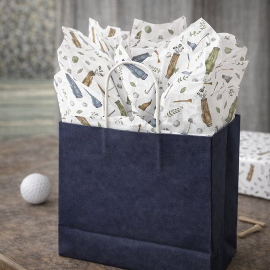 Watercolor Golf Tissue Paper | Golfer Gift Wrap Seidenpapier
