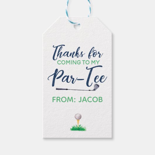 Watercolor Golf Vielen Dank für Ihr Interesse Geschenkanhänger (Vorderseite)