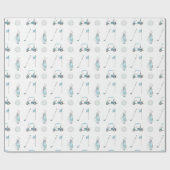 Watercolor Golf Wrapping Paper Geschenkpapier (Flach)