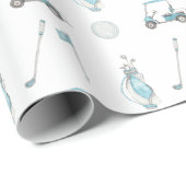 Watercolor Golf Wrapping Paper Geschenkpapier (Rolleneckpunkt)
