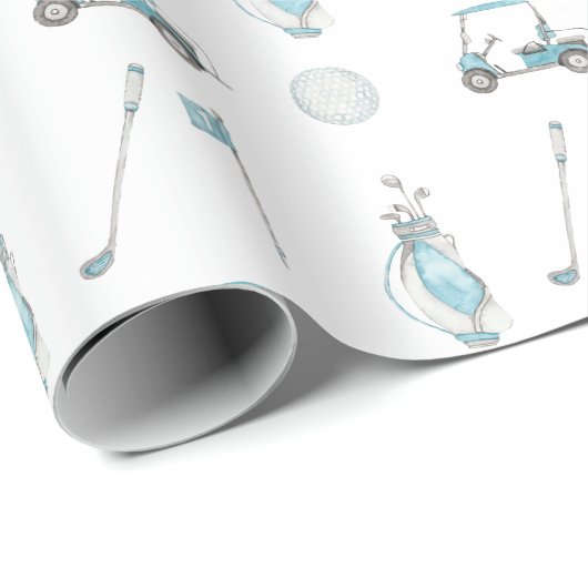 Watercolor Golf Wrapping Paper Geschenkpapier (Rolleneckpunkt)