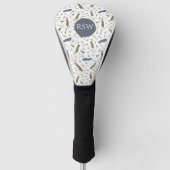 Watercolor-Golfmuster-Monogramm Golf Headcover (Vorderseite)