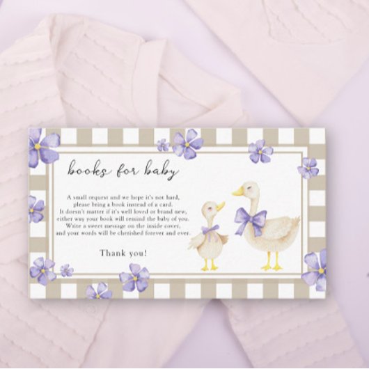 Watercolor goose - books for baby ticket begleitkarte