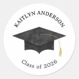 Watercolor Graduation Cap Grad Sticker