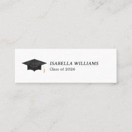 Watercolor Graduation Cap Name Card - Insert Card Telefonnummerkarte