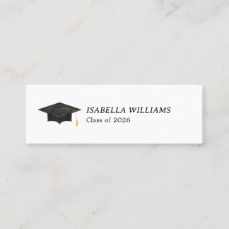 Watercolor Graduation Cap Name Card - Insert Card Telefonnummerkarte