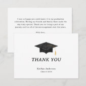 Watercolor Graduation Cap Thank You Card (Vorne/Hinten)