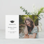 Watercolor Graduation Cap Two Photo Grad Ankündigung (Stehend Vorderseite)