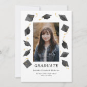 Watercolor Graduation Caps Grad Party Invitation Ankündigung (Vorderseite)