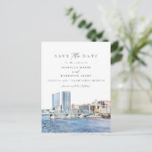 Watercolor Grand Rapids Michigan City Skyline Postkarte (Stehend Vorderseite)