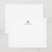 Watercolor Grapes Green Border Personalized Mitteilungskarte (Vorne/Hinten)