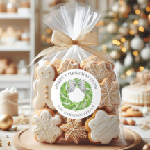 Watercolor Grau Bow Wreath Weihnachten