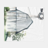 Watercolor Gray Barn Fleecedecke (Vorderseite (Horizontal))