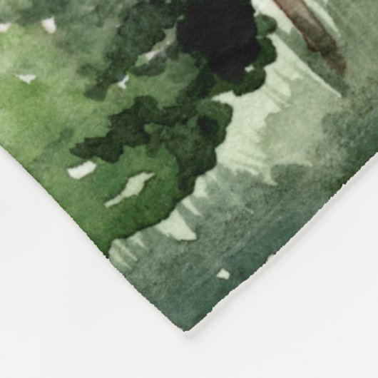 Watercolor Gray Barn Fleecedecke (Ecke)