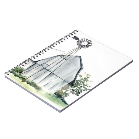 Watercolor Gray Barn Notizblock (Linke Seite)