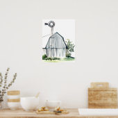Watercolor Gray Barn Poster (Küche)