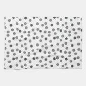 Watercolor  gray black and whit polka dot pattern geschirrtuch (Horizontal)