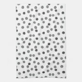 Watercolor  gray black and whit polka dot pattern geschirrtuch (Vertikal)