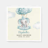 Watercolor Gray Elephant Baby shower Boy Serviette (Vorderseite)
