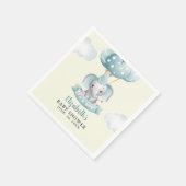 Watercolor Gray Elephant Baby shower Boy Serviette (Ecke)