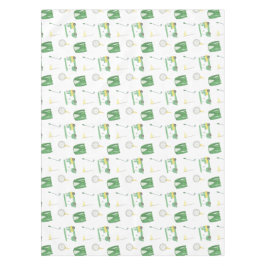 Watercolor Green and Yellow Golf Tournament  Tischdecke