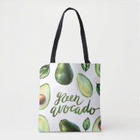Watercolor Green Avocado Moderne Kalligrafie