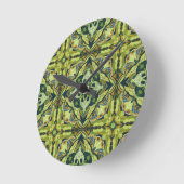 Watercolor Green Azulejo Spanish Tile Runde Wanduhr (Winkel)
