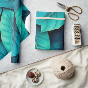 Watercolor Green Banana Foliage Muster Geschenkpapier