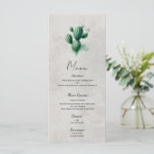 Watercolor Green Cactus Southwest Wedding Menu Menükarte (Stehend Vorderseite)