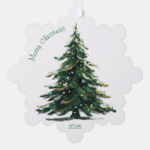 Watercolor Green Christmas Tree Winter Holiday Ornament Karte (Vorderseite)