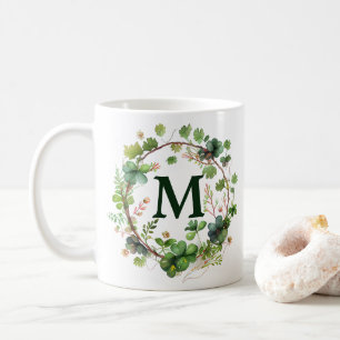 Watercolor Green Clover Wreath St Patrick's Day Kaffeetasse