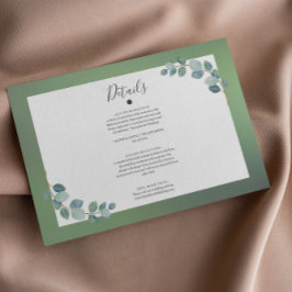 Watercolor Green Eucalyptus Details Begleitkarte