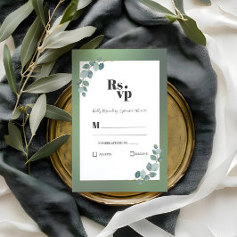 Watercolor Green Eucalyptus RSVP Karte