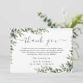 Watercolor Green Eukalyptus Funerod Danke Karte (Stehend Vorderseite)