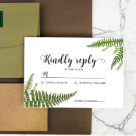 Watercolor Green Fern Leaf Wedding Verlobung UAWG RSVP Karte