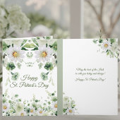 Watercolor Green Floral Happy St. Patrick's Day Karte