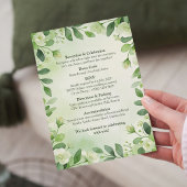 Watercolor Green Floral Wedding Invitation Einladung