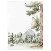 Watercolor Green Forest Landscape Personalized Klemmbrett (Rückseite)