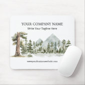 Watercolor Green Forest Nature Outdoor Business Mousepad (Mit Mouse)