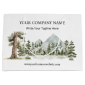 Watercolor Green Forest Outdoor Business Große Geschenktüte (Vorderseite)