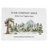 Watercolor Green Forest Outdoor Business Große Geschenktüte (Rückseite)