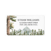 Watercolor Green Forest Personalized Address Adressaufkleber (Vorne)