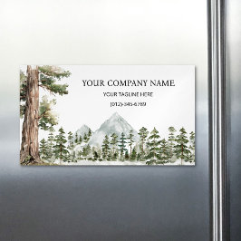 Watercolor Green Forest Personalized Outdoor Magnetische Visitenkarte